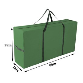 Large Heavy Duty Christmas Tree Storage Bag - Fits Up to 9 Ft Disassembled Tree, 65” X 15” X 29” Waterproof Storage Bag with Reinforced Handles & Dual Zipper, Green