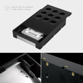 ineo Hard Drive Adapter 2.5" to 3.5" for SATA HDD/SSD, SATA III, Aluminum Heatsink, Black