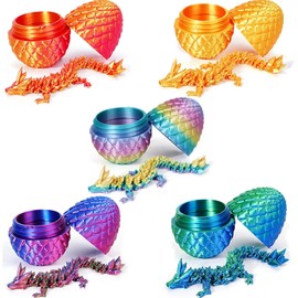 3D Dragon Egg, Articulated Crystal Dragon Egg, Flexible Joints Fidget Toy, Home Office Decor Executive Desk Toys for Kids Adults (red, big)