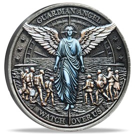 Strugglejewelry Guardian Angel Traveler's Prayer Challenge Coin with Protective Case - Ideal for Safe Journey and Protection
