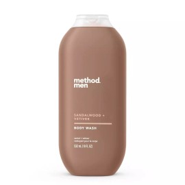 Sandalwood 방법 남성 바디워시 샌달우드 + 베티버 파라벤 및 프탈레이트 프리 18온스(1팩) [Sea + Surf] Method Men's Body Wash Sandalwood + Vetiver Paraben and Phthalate Free 18oz (1 pack) [Sea + Surf]