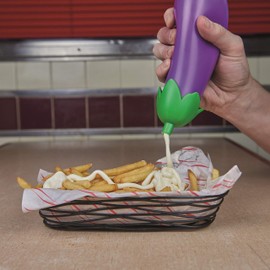 Eggplant Sauce Bottle - Emoji-Inspired Sauce Bottle - Kitchen Accessories - 330ml BPA-Free Mayonnaise & Ketchup Bottle - Dishwasher Safe