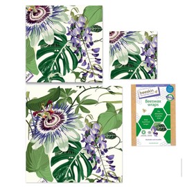 beeskin Set of 3 Beeswax Cloths Multi (Passion Flower)