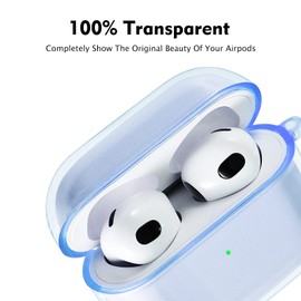 KOREDA Compatible with AirPods 3rd Generation Case Cover, Soft Clear TPU Protective Case with Keychain for AirPod 3 2021
