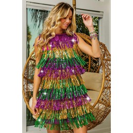 Mardi Gras Beaded Bracelets Glitter Fleur De Lis Crown Make Charms Bracelets Purple Green Gold Rhinestone Heishi Beaded Stretch Stackable Bracelet Happy Mardi Gras Carnival Parade Fat Tuesday Costume Accessories Gift (mardi gras beaded bracelets A, pcs, 