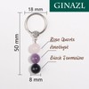 GINAZL Calming Gifts for Women, Natural Healing Crystals Keychain Stress