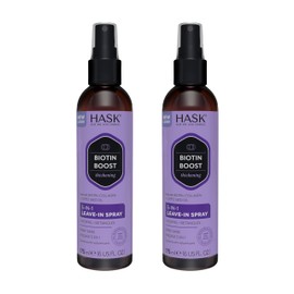 HASK Thickening BIOTIN 5-in-1 Leave In Conditioner Spray for all hair types, color safe, gluten free, sulfate free, paraben free - BIOTIN 2 PIECE SET