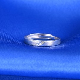CPSLOVE Elegant Women's Silver Adjustable Rings 925 Sterling Silver Girls Simple Dolphin Pattern Open Ring