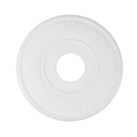 MY MIRONEY White PU Ceiling Medallion Decorative Ceiling Fan Medallion Home Lighting Ceiling Cover Plate, 13 1/5" OD x 3 3/7" ID