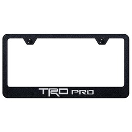 Au-TOMOTIVE GOLD Laser Etched Logo License Plate Frame for Toyota TRD Pro (Rugged Black)
