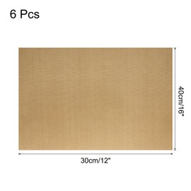 uxcell 6 Pcs Heat Resistance Oven Liners, 16 x 24 Inch Non-Stick Oven Liners for Baking, Cooking, Grilling and Frying, Easy to Clean, Brown