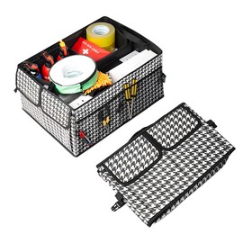 ZIMISI Trunk Organizer for Car, Waterproof Non-Woven Fabric Storage Box, Multifunctional Foldable Car Trunk Storage Organizer, Universal Automotive Accessories for Most Cars (Grid)