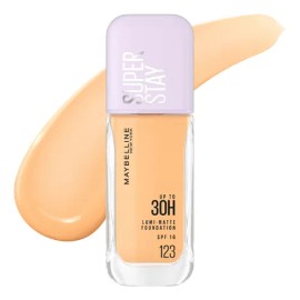 Maybelline Super Stay Lumi Matte Base de Maquillaje Líquida, Alta Cobertura con Acabado Mate Luminoso, Tecnología Lightwear 30H de Duración, Tono 123, 30 ml