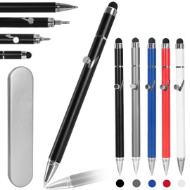 Htoxsdc Luxury Bolt Action Pen，Multitool Handy Pen 6 in 1 ，Stylus Pens for Touch Screens Devices，Pen Screwdriver，Writing Multifunctional Tool (Black1)