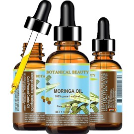 Botanical Beauty Moringa Oil . 100% Pure / Natural / Undiluted Cold Pressed Carrier Oil. 1 Fl.oz.- 30 ml. For Skin, Hair, Lip And Nail Care. "Moringa