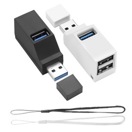 YACSEJAO 2 Pcs Mini USB 3.0 Expansion Hub, Portable 1 in 3 Out USB Splitter Multi-Port High Speed Data Transmission for Laptop,PC,U Disk,Flash Drive,Mouse,etc