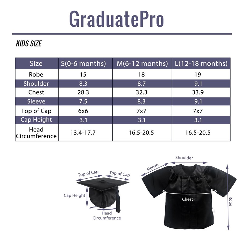 GraduatePro Infant Toddler Graduation Cap and Gown Set for Baby