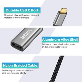 4K@60Hz USB C to HDMI Adapter Display Port to HDMI Adapter with Aluminum Shell & Braided Cable HDMI Converter Type C to HDMI Adapter, HDMI to usb c adapter HDMI Converter for MacBook/iMac/Galaxy S8/S9