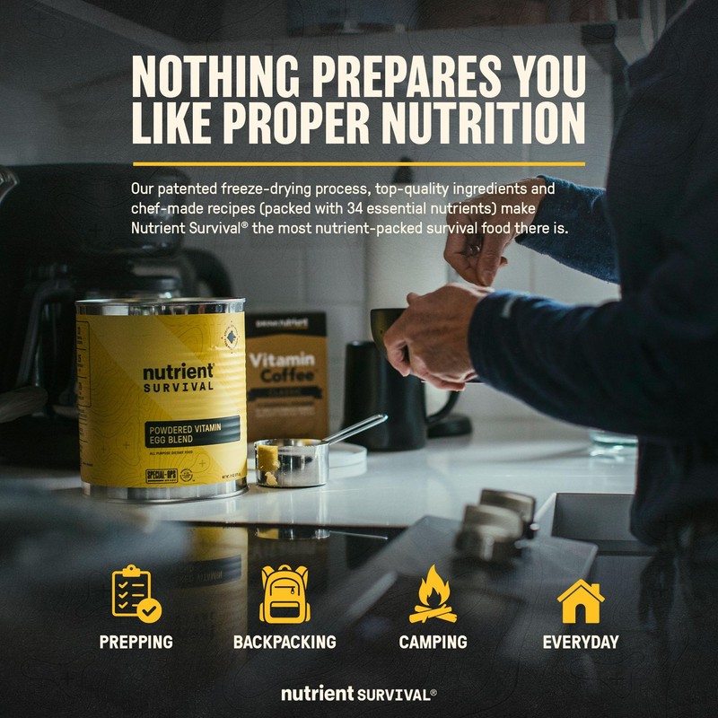 70 Egg Equivalent Nutrient Survival Vitamin Powdered Eggs Blend, Freeze