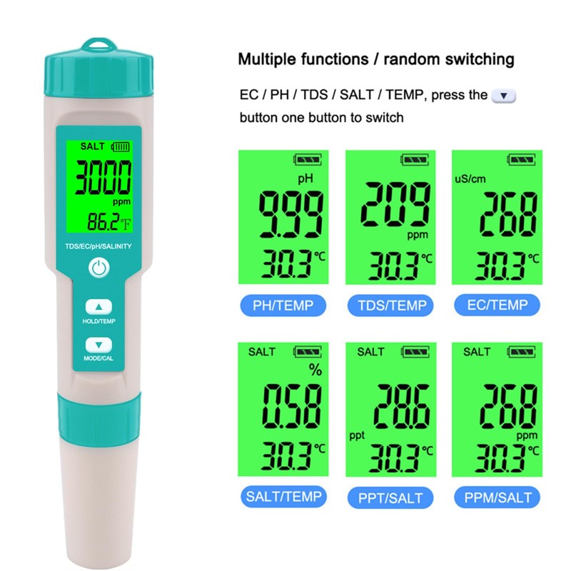 T TESTRUST Pool Salt Tester - Multifunctional 5 in 1