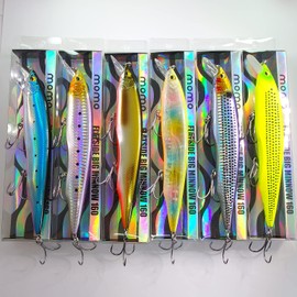 Momo Lures Flat Side Big Minnow 6.3 inches (160 mm), Slow Sinking SW Specifications, Assorted Set (6 Pieces)
