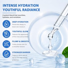 Tgideas Hyaluronic Acid Serum– Hydrating Anti-Age with Vit C&E, 1.0 Fl Oz | Deep Hydration & Moisture Lock, Anti-Aging & Fine Line Reduction, Skin Plu