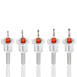 Treki 5Pcs Countersink Drill Bit Kit, 8mm Round Shank Adjustable Countersink Bits with Depth Stop Alloy Steel Countersunk Hole Drill Bit for Woodworking Open Holes(2.8-4mm)