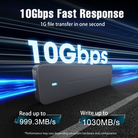 VCOM M.2 NVME SSD Enclosure, USB 3.1Gen 2 10 Gbps M2 SSD Enclosure, Aluminium NVME Adapter with Cooling Pad for NVMe PCIe SSD M-Key/ M&B Key in 2230/2242/2260/2280 (Not for M.2 SATA)