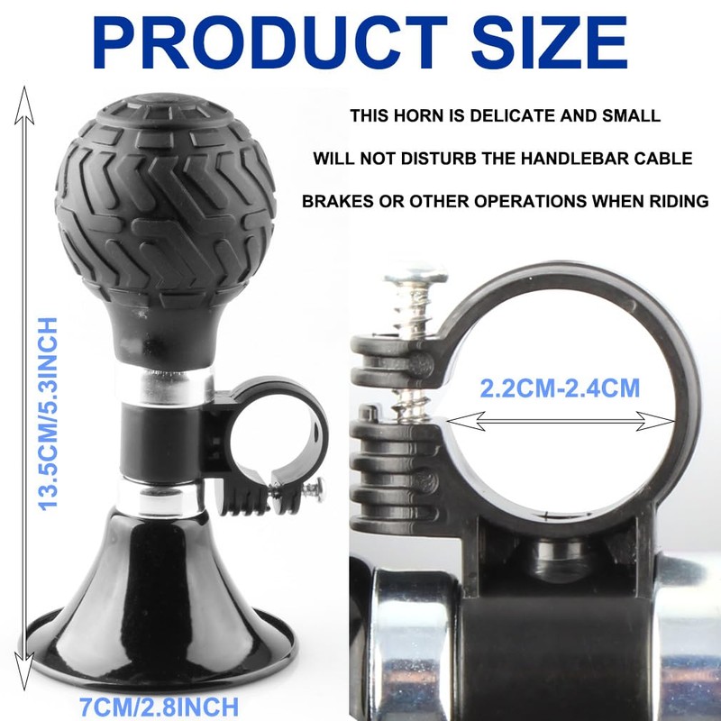 JONMON 120dB Loud Bike Horn, Bicycle Rubber Squeeze Ball Classic