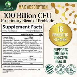 Probiotics for Women's Digestive Health - 100 Billion CFU, 16 Strains with Prebiotics, Supports Immune, Gut Health, PH, Gas & Bloating, Best Probiotic for Women & Men, Shelf Stable - 60 Capsules