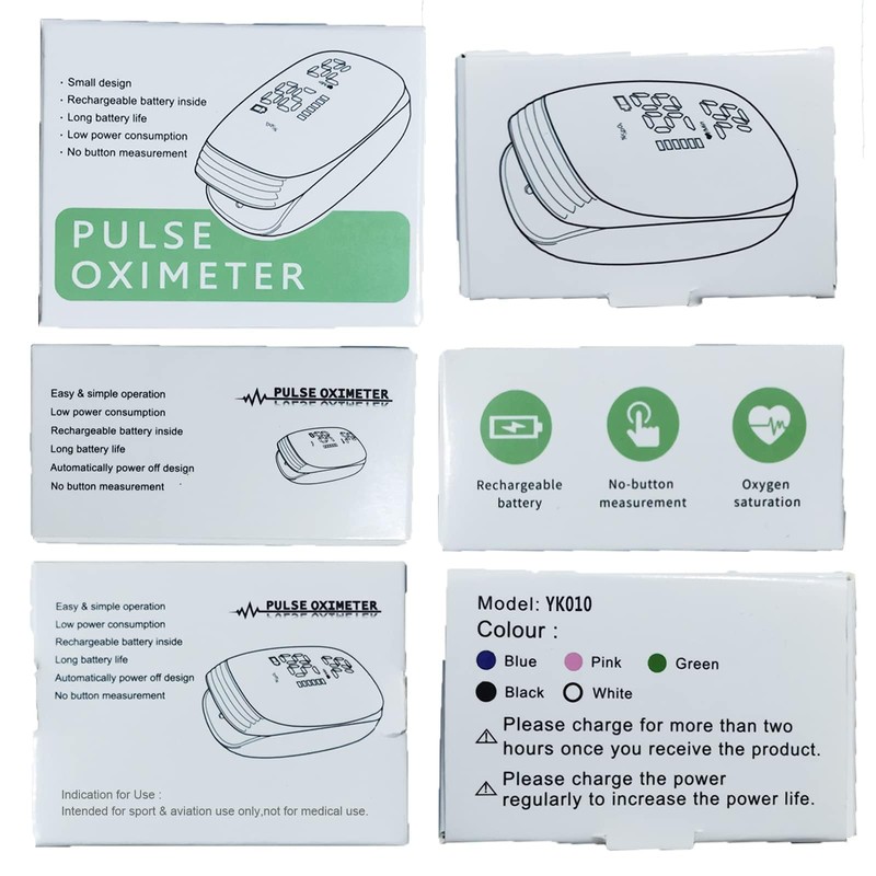 Pulse Oximeter Fingertip with Rechargeable, Oxygen Meter Finger Pulse Oximeter,