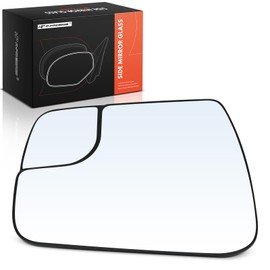 A-Premium Left Driver Side Heated Mirror Glass with Backing Plate - Compatible with Ram 1500 2019 2020 2021 2022, Exterior Side View Flat Mirror with Spotter Glass