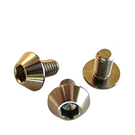 Roost Titanium License Plate Mount Bolts Ti-6AL-4V GR5 64 Titanium (M6 x 10mm 3pcs)
