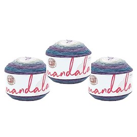 Lion Brand Yarn Mandala Yarn, Multicolor Yarn for Crocheting and Knitting, Craft Yarn, 3-Pack, Snorks