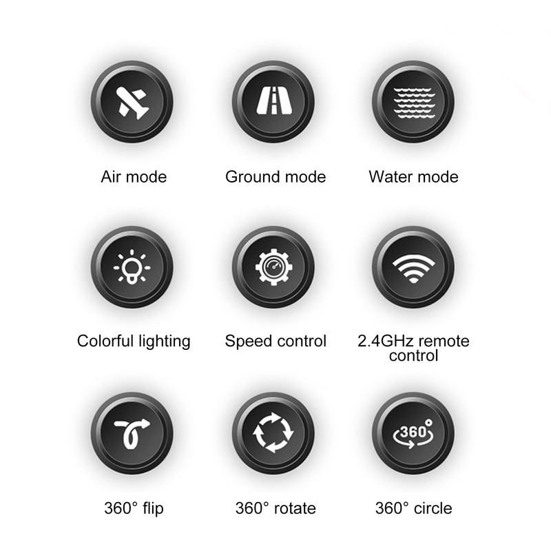 3 in 1 Drone RC Quadcopters Blue Air Water Ground