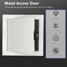 Access Doors Panel 12 x 12 inch Aluminum Alloy Access Door for Drywall Panel for Wall and Ceiling Electrical and Plumbing (White, 12 x 12 inch)