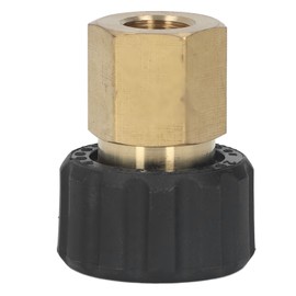 Pressure Washer Adapter Brass Rubber Anti Corrosion G1/4in to M22 X 1.5mm Pressure Washer Hose Thread for Replacement Female to Female 14mm OD