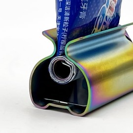 UDQYQ Tubenquetscher Tubenpresse,3-er Pack Zahnpasta Squeezer Edelstahl Sparen Zahnpasta total Squeeze Out leere Rohre, Edelstahl Zahnpasta Sitzhalter mit Standfunktion. (Schillernd)