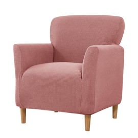 SONNACH Stretch Mid Century Modern Armchair Slipcover 1-Piece Armchair Slipcovers for Living Room Furniture Protector (Pink)