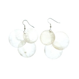 Miniblings Mother of Pearl Earrings Hippie Boho White Handmade Fashion Jewellery I Earrings Silver-Plated