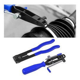 Dickno 2 PCS CV Joint Boot Clamp Pliers, Heavy Duty Automotive Clamp Pliers Kit with CV Boot Clamps, Universal Ear CV Axle Boot Clamp Pliers, Vehicle Repair Tool for Car ATV UTV (Blue)