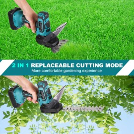 Unbranded Vistreck Cordless Grass Shears 2 in 1 Handheld Grass Trimmer Hedge Trimmer CHHF