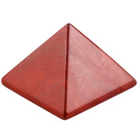 KYEYGWO Reiki Healing Crystal Pyramid Gemstone Energy Healing Stone Pyramids Fengshui Figures for Spiritual Meditation and Home Decoration, Red Jasper