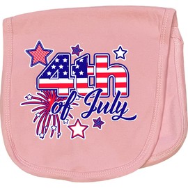 inktastic 4th of July Fireworks Stars and American Flag Baby Burp Cloth Pink 29cc6
