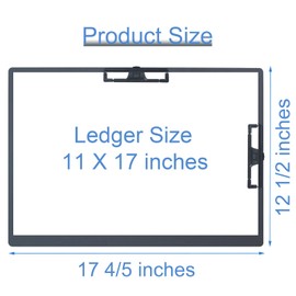 Acocony 11x17 Clipboard Double Clip Aluminium with Pen Holder Extra Large Clipboard Versatile Super Hard 11 x 17 Clipping Board Black Pack of 1