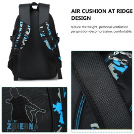 ZHIERNA Schulrucksack Jungen Teenager Rucksack Kinder Schultaschen Kinderrucksack Camouflage Rucksäcke Jugendliche Teens Schule Daypacks Schultertaschen Set Mit Lunchtasche und Federmappe