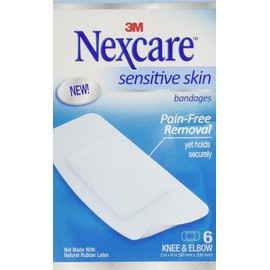 Nexcare Sensitive Skin Bandages,Knee and Elbow 6 ea
