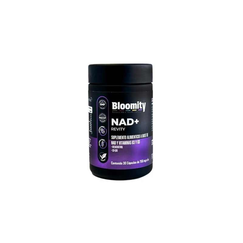 Revity NAD+, Suplemento Antienvejecimiento Celular con CoQ10, Resveratrol, Vitamina C