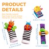 Baby Wrist Rattle Foot Finder Socks 4Pcs,Newborn Sensory Learning Toys