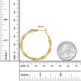 Lulii Gold Twisted Hoop Earrings for Women, 14K Gold Plated Chunky Hoops Earring Hypoallergenic Ear Jewelry